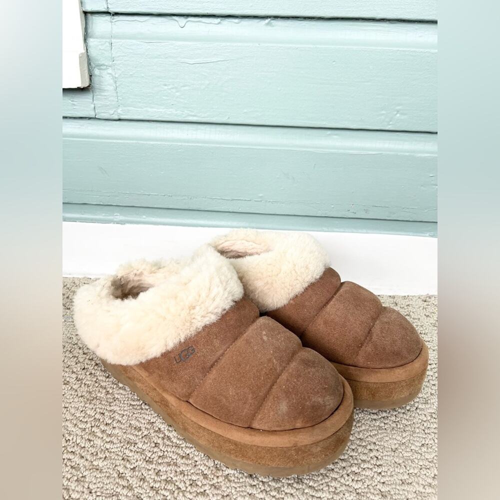Ugg tazzlita suede platform slippers casual women’s size 10 - Picture 2 of 9